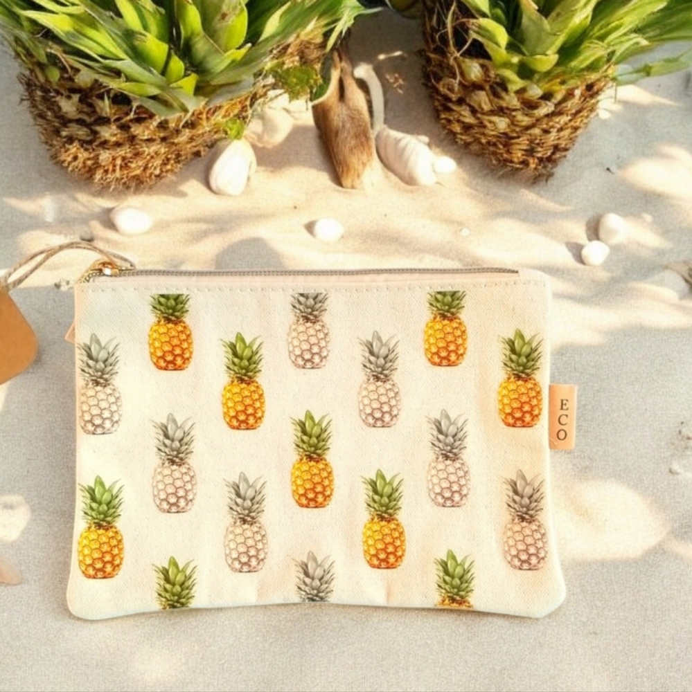 Pineapple Canvas Cosmetic Bag